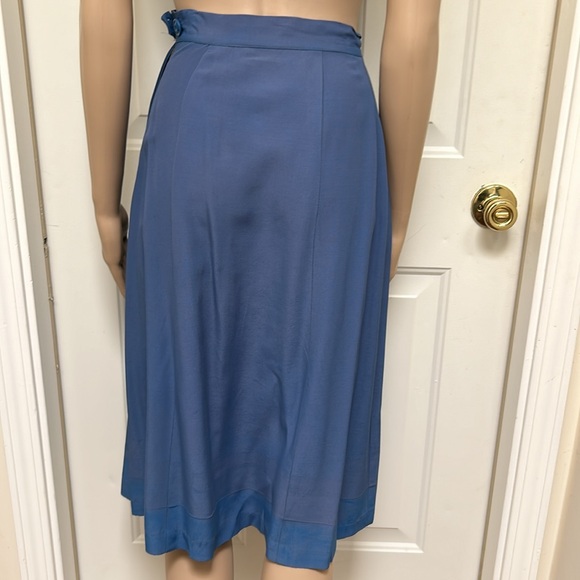 VTG Women's 40s Blue 2 Piece Top & Skirt Set 1940s Dress Suit Peplum Outfit - Picture 10 of 10
